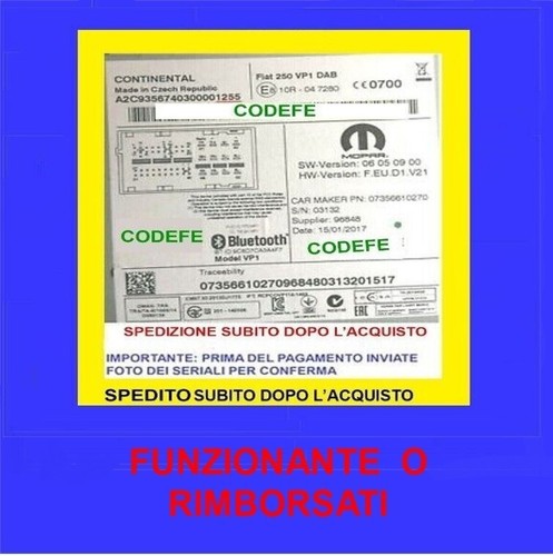 Codice sblocco radio fiat - sblocco,